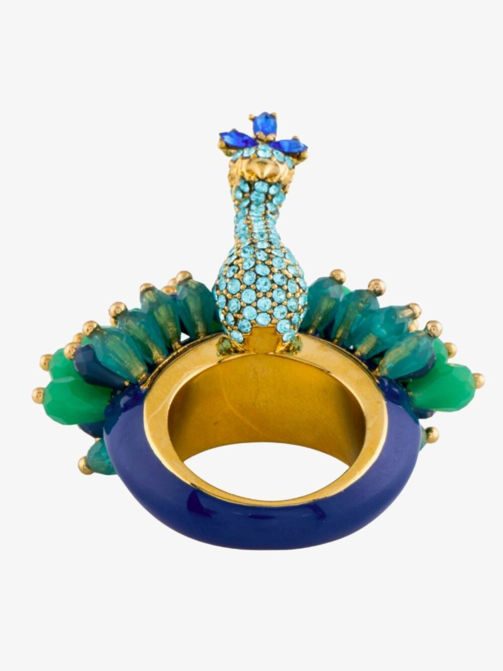 RARE Kate Spade Full Plume Peacock Cocktail Ring EXCELLENT CONDITION - Picture 6 of 8